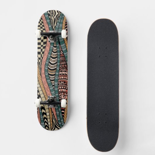 Abstraktes Muster in der ethnischen Art Skateboard (Vorderseite)