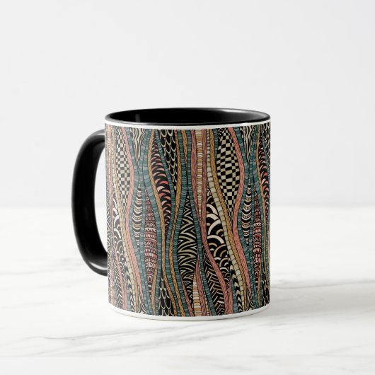 Abstraktes Muster in der ethnischen Art Tasse (Vorderseite Links)