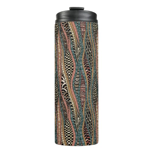 Abstraktes Muster in der ethnischen Art Thermosbecher (Vorderseite)