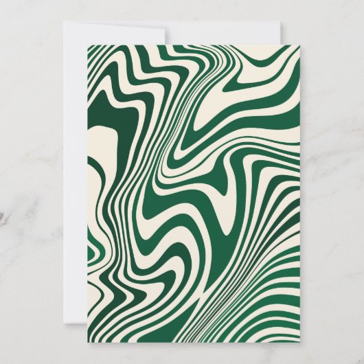 Abstraktes Muster in der grünen Wirbelsäule Einladung (Rückseite)