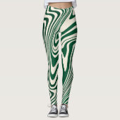 Abstraktes Muster in der grünen Wirbelsäule Leggings (Vorderseite)
