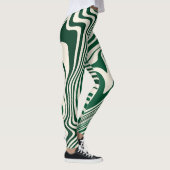 Abstraktes Muster in der grünen Wirbelsäule Leggings (Rechts)