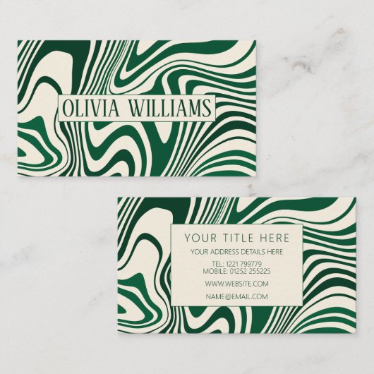 Abstraktes Muster in der grünen Wirbelsäule Visitenkarte (Vorne/Hinten)