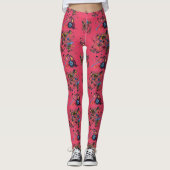 Abstraktes Muster in frisch rosa Leggings (Vorderseite)