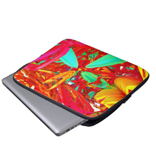 Abstraktes Muster in lebhaften Farben Laptopschutzhülle (Vorne Knopf)