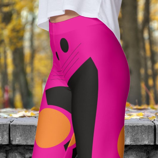 Abstraktes Muster in leuchtendem Rosa Leggings