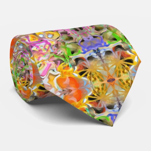 Abstraktes Muster in Multi-Farb-Neck-Tie Krawatte (Gerollt)