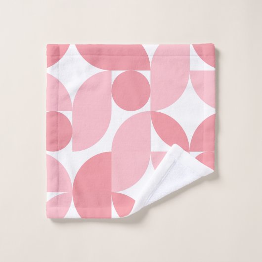 Abstraktes Muster in Rosa Badhandtuch Set (Waschlappen)