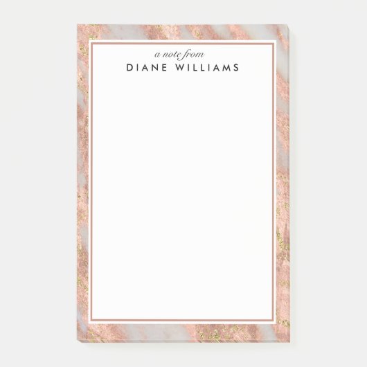 Abstraktes Muster in rosa Marmor Post-it Klebezettel (Vorderseite)