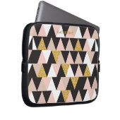 Abstraktes Muster in Rosa und Gold Laptopschutzhülle (Vorne Rechts)