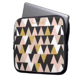 Abstraktes Muster in Rosa und Gold Laptopschutzhülle (Vorderseite Links)