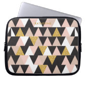 Abstraktes Muster in Rosa und Gold Laptopschutzhülle (Vorderseite)