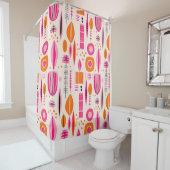 Abstraktes Muster in Rosa und Orange Mitte Duschvorhang (Beispiel)
