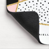 Abstraktes Muster in Rosa und Schwarz - Personalis Mousepad (Ecke)