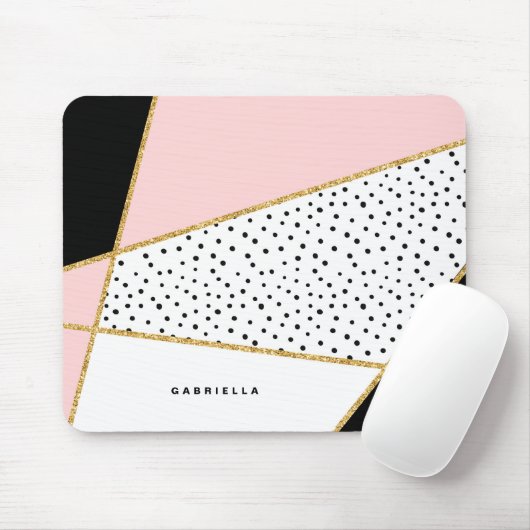 Abstraktes Muster in Rosa und Schwarz - Personalis Mousepad (Mit Mouse)