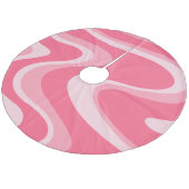 Abstraktes Muster in rosa, wirbeln Fleece Weihnachtsbaumdecke (Schrägansicht)