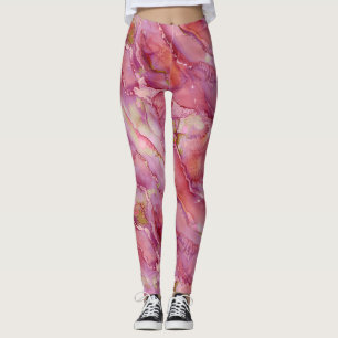 Abstraktes Muster in Rose Leggings