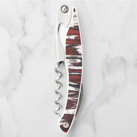 Abstraktes Muster in Rot Kellnermesser (Vorderseite)