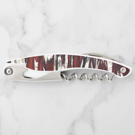 Abstraktes Muster in Rot Kellnermesser (Vorderseite)