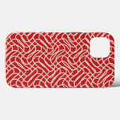 Abstraktes Muster in Rot und Creme Case-Mate iPhone Hülle (Rückseite (Horizontal))