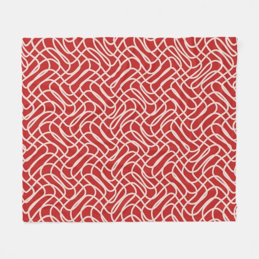Abstraktes Muster in Rot und Creme Fleecedecke (Vorderseite (Horizontal))