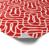 Abstraktes Muster in Rot und Creme Poster (Ecke)