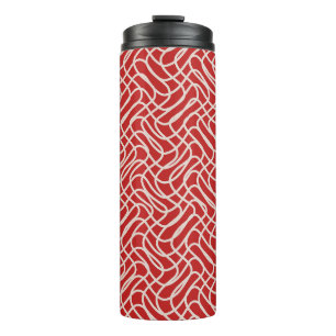 Abstraktes Muster in Rot und Creme Thermosbecher