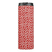 Abstraktes Muster in Rot und Creme Thermosbecher (Rückseite)