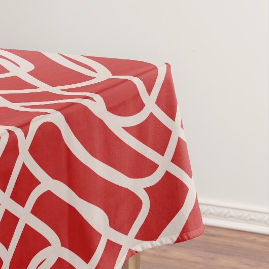 Abstraktes Muster in Rot und Creme Tischdecke (Beispiel)