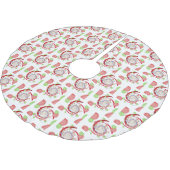 Abstraktes Muster in Rot und Grün Polyester Weihnachtsbaumdecke (Schrägansicht)