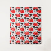 Abstraktes Muster in rotem schwarzem Leaf Wandteppich (Vorderseite)