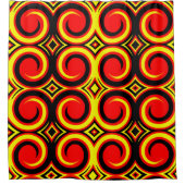 Abstraktes Muster in schwarz-gelb Duschvorhang (Vorderseite)