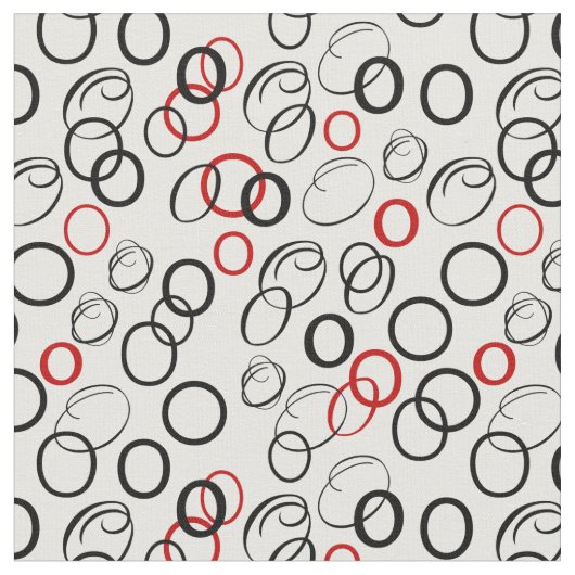 Abstraktes Muster in Schwarz und Rot Stoff (Nahaufnahme)