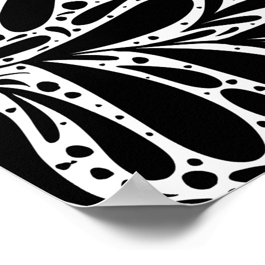 Abstraktes Muster in Schwarzweiß-Blätter Poster (Ecke)