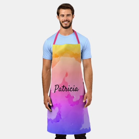 Abstraktes Muster in Tintenschlitten Pink-Name Schürze (Getragen)