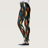 Abstraktes Muster in warmen Farben Leggings (Links)