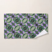 Abstraktes Muster in zarten violetten Blumen Badhandtuch Set (Handtuch)