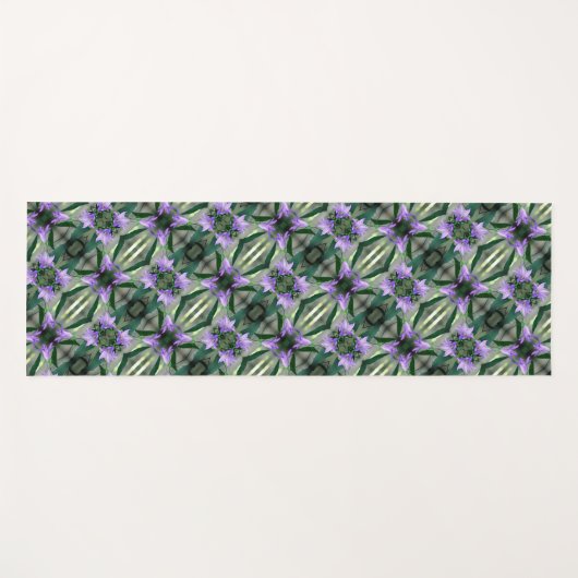 Abstraktes Muster in zarten violetten Blumen Yogamatte (Vorderseite (Horizontal))