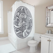 Abstraktes Muster in Zen-Gekritzel Art Duschvorhang (Beispiel)