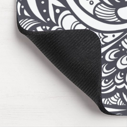 Abstraktes Muster in Zen-Gekritzel Art Mousepad (Ecke)