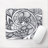 Abstraktes Muster in Zen-Gekritzel Art Mousepad (Mit Mouse)