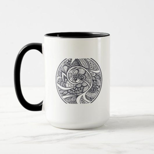 Abstraktes Muster in Zen-Gekritzel Art Tasse (Links)
