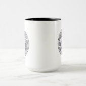 Abstraktes Muster in Zen-Gekritzel Art Tasse (Zentrum)