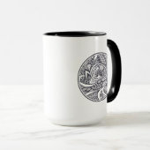 Abstraktes Muster in Zen-Gekritzel Art Tasse (VorderseiteRechts)