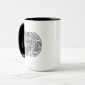 Abstraktes Muster in Zen-Gekritzel Art Tasse (Vorderseite Links)