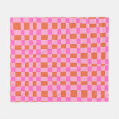 Abstraktes Muster karierter Formen in Rosa Fleecedecke (Vorderseite (Horizontal))