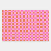 Abstraktes Muster karierter Formen in Rosa  Geschenkpapier Set (Vorderseite 3)