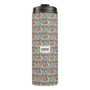 Abstraktes Muster, kundenspezifisch, monogramm Thermosbecher