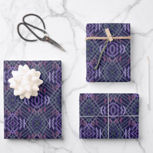 Abstraktes Muster Kunst der Wasserfarbenpinselstri Geschenkpapier Set