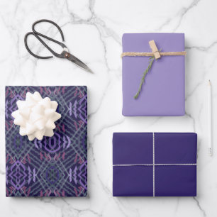 Abstraktes Muster Kunst der Wasserfarbenpinselstri Geschenkpapier Set